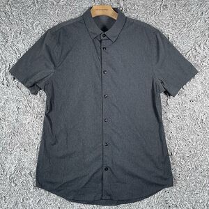 Lululemon Button Down Shirt Men's Gray Short Sleeve Preppy Performance Wear